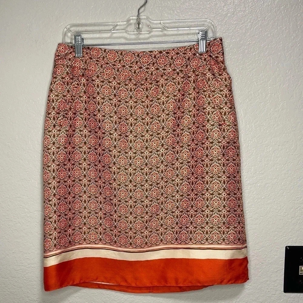 Banana Republic Silk Blend Paisly Design Skirt Size 8